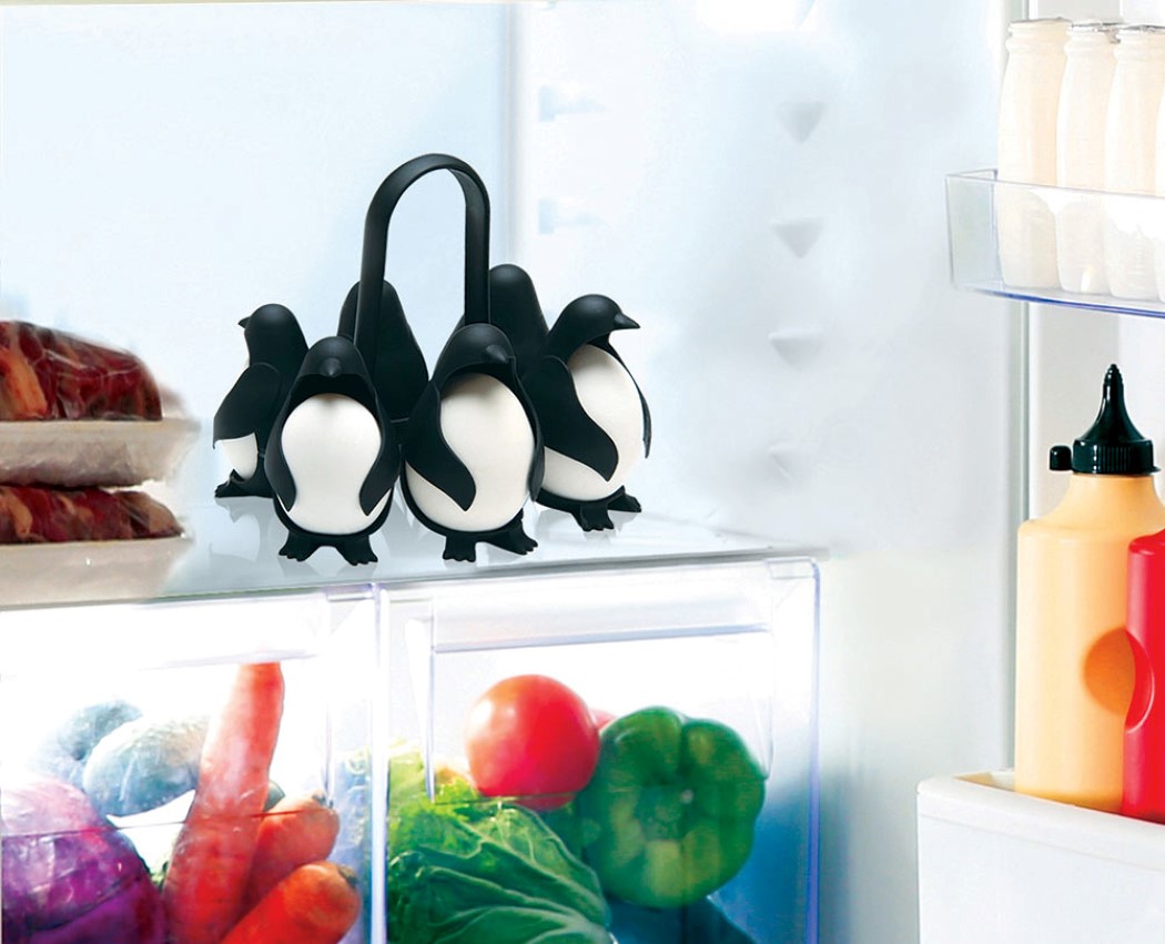 Penguin-shaped Egg holder for boiling eggs. > Peleg Design, has