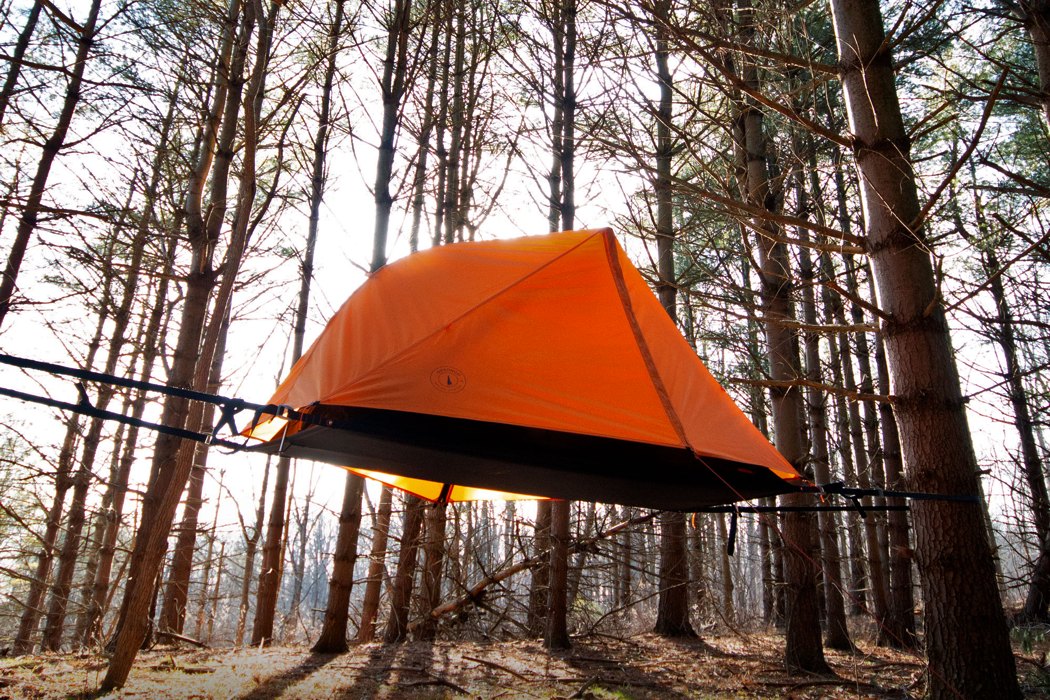 The AERIAL hammock tent lets you take your comfortable camping 