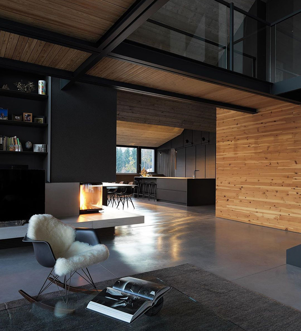 05 Black Interior Design Inspiration Alpine Cabin Yankodesign 