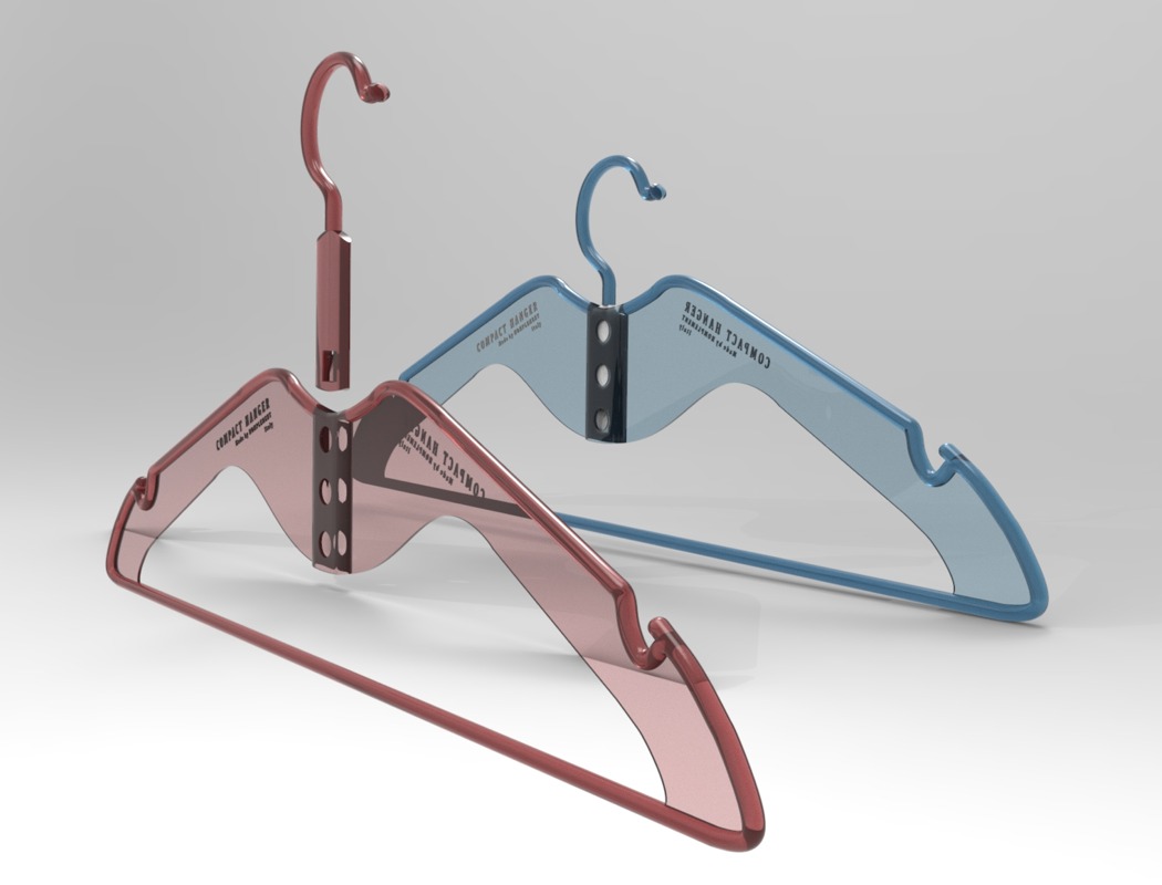 Compact Hanger: Space-saving hanger with adjustable hook