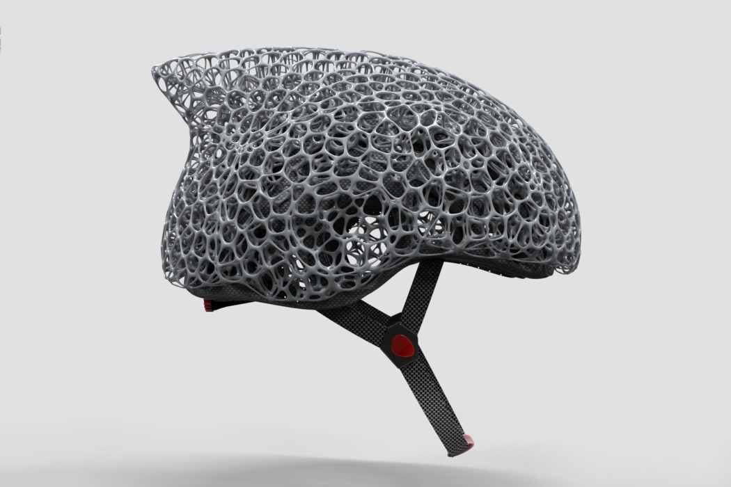 The Voronoi mesh on this bike helmet allows it to absorb maximum impact