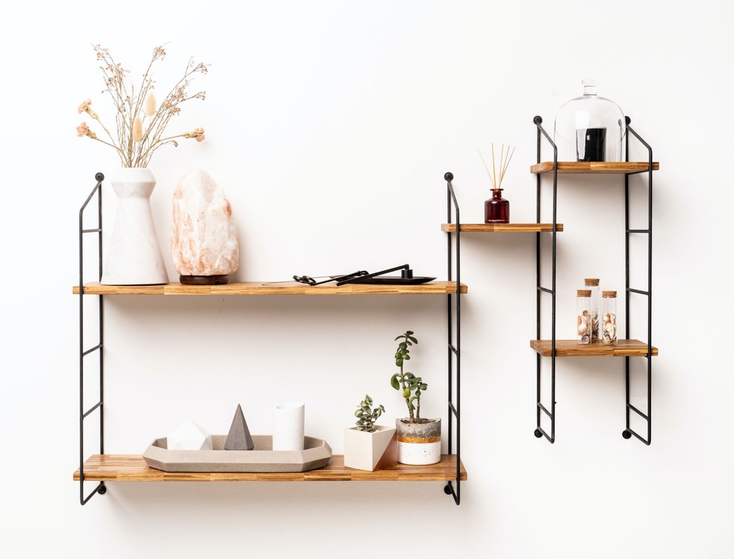 This modular shelf is made from more than 4,000 recycled bamboo ...