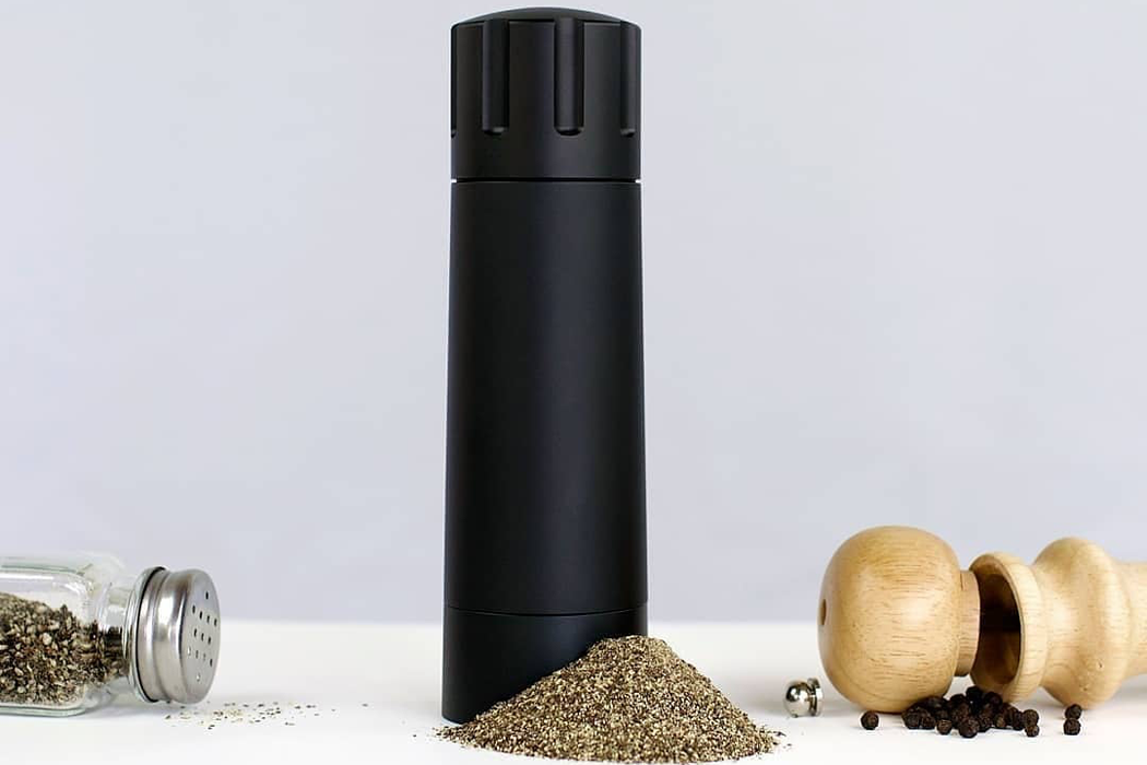 This space-grade aluminum pepper mill that peppers a steak in just