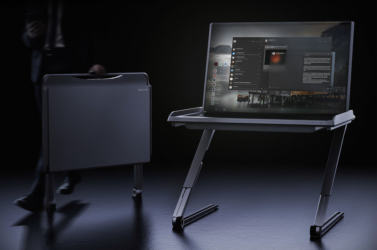 This portable office desk + PC reinvents co-working, giving you an improved  open-office layout - Yanko Design