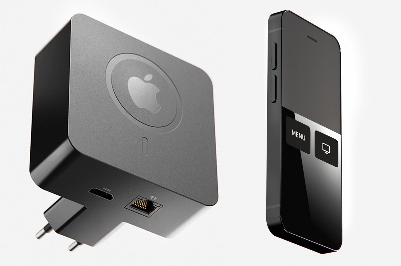 Apple TV with built-in power plug features MagSafe charger to wireless  power its iPhone-style remote - Yanko Design