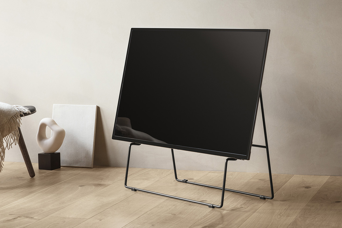 Award Winning Minimal Tv Stand Uses An Easel Style Design To Prop Your