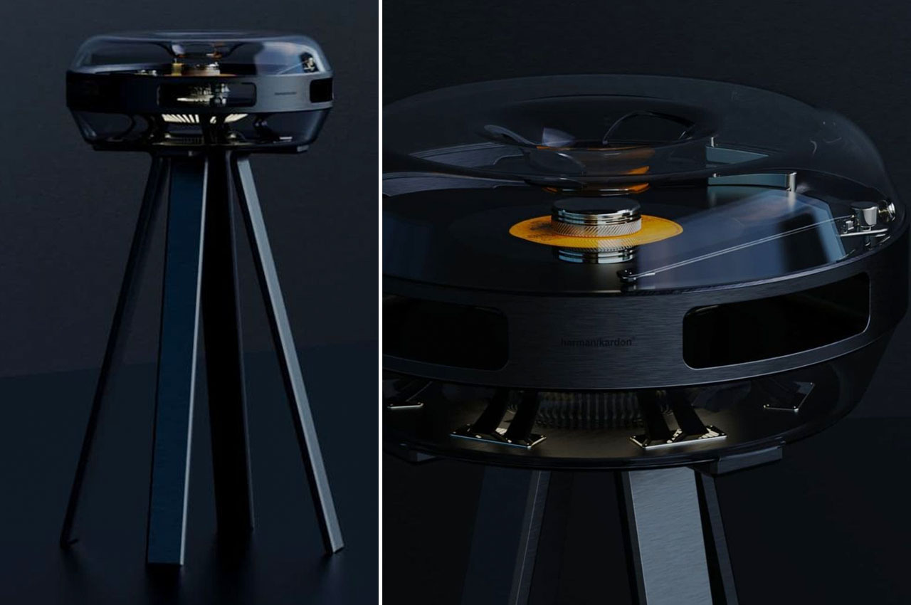 See-through Harman Kardon record player is a fashionable audio accessory  for modern living room - Yanko Design