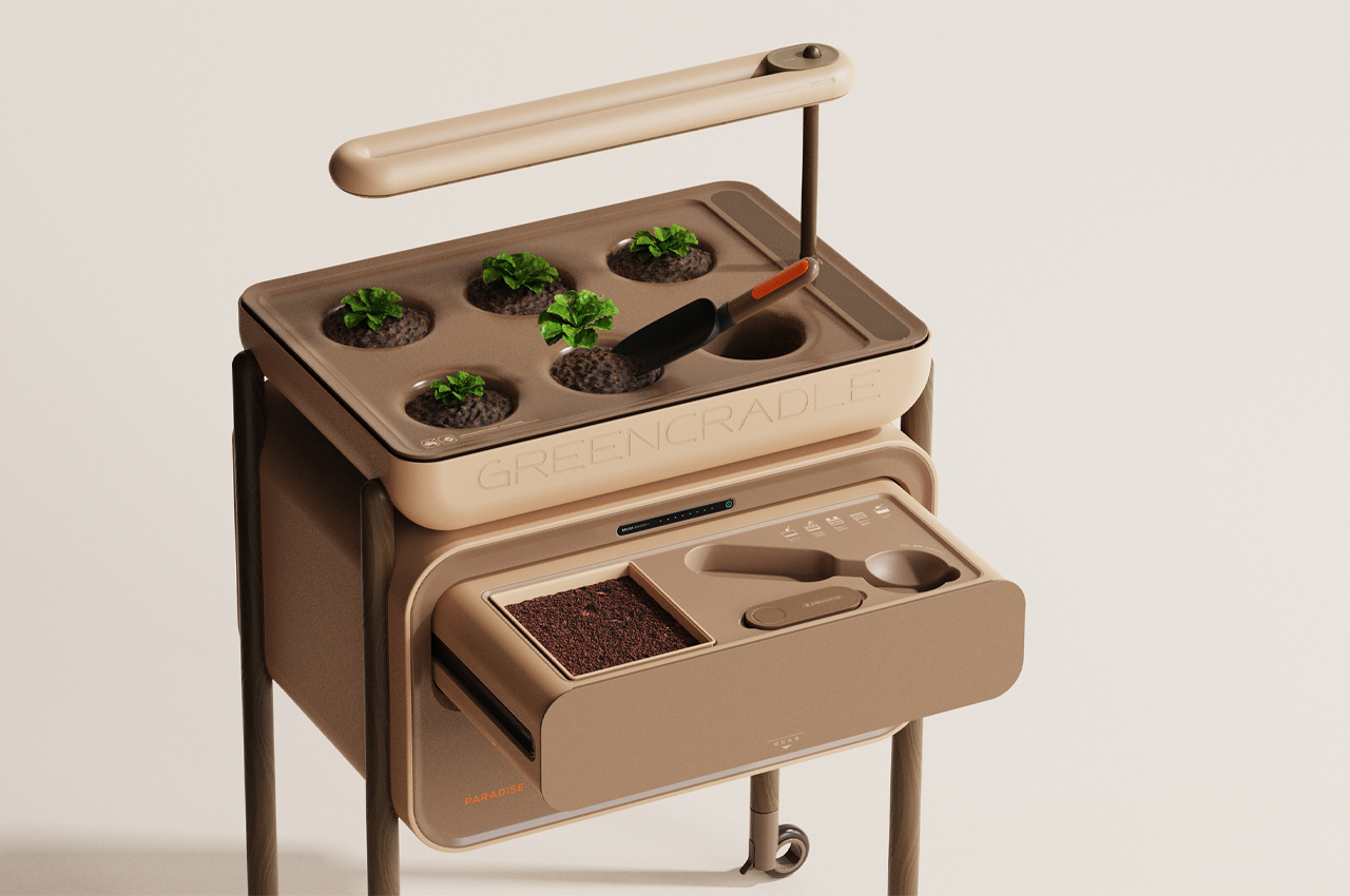 #This household plant cultivator doubles as a compost bin for users to fertilize their kitchen waste