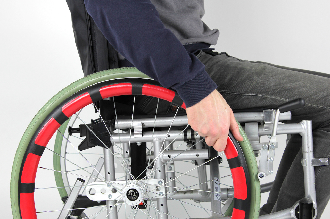 #GRIP DIY wheelchair rim cover helps reduce hand strain and deterioration