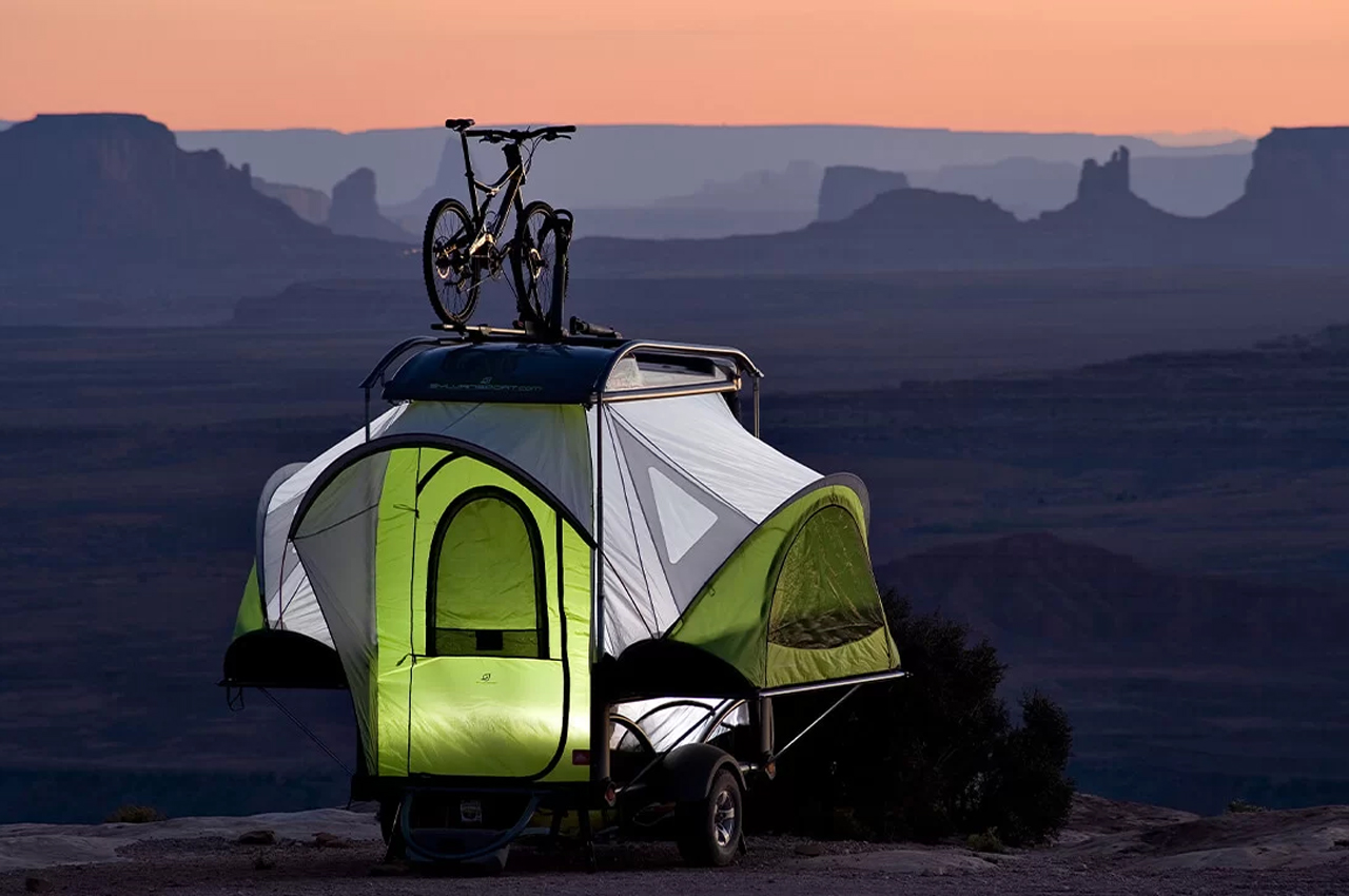 This micro camper with glass doors, oversized window and a skylight offers  panoramic ride and camping halt - Yanko Design