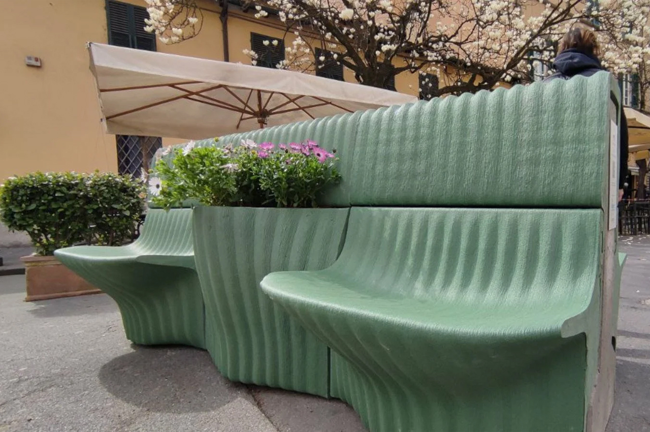 #3D technologies transformed plastic waste into city benches to beautify concrete barriers