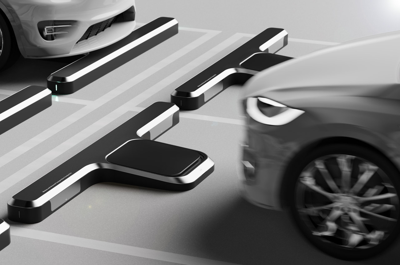 This parking car stopper doubles as wireless charger for your electric  vehicle - Yanko Design