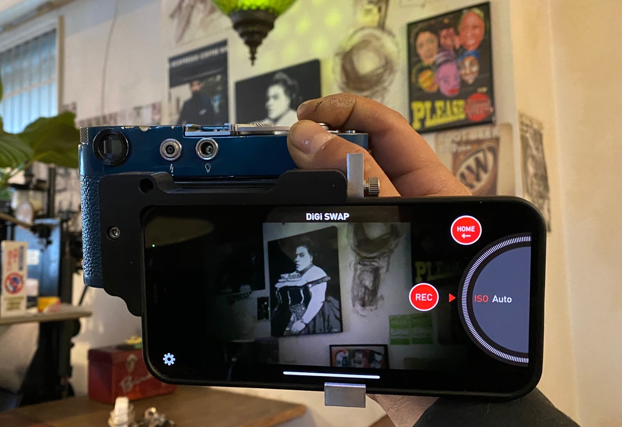 The Digi Swap is an iPhone-to-film-camera adapter