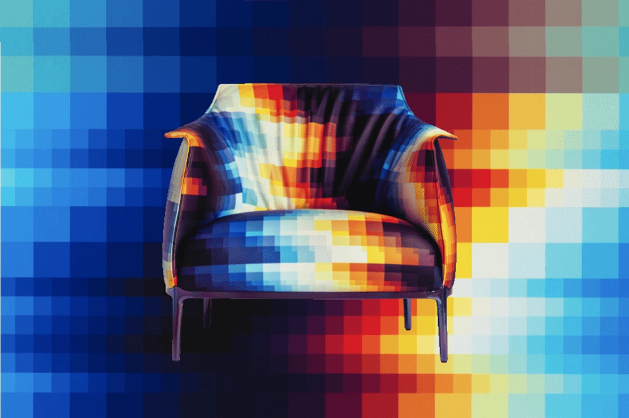 #Felipe Pantone x Poltrona Frau Archibald Chair introduced with a colorful print