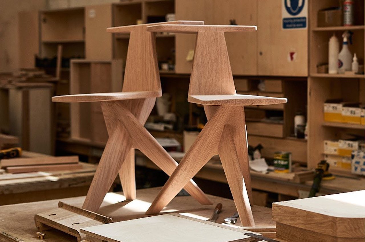 #Migo Chair made from a single board of wood, can be used in different ways