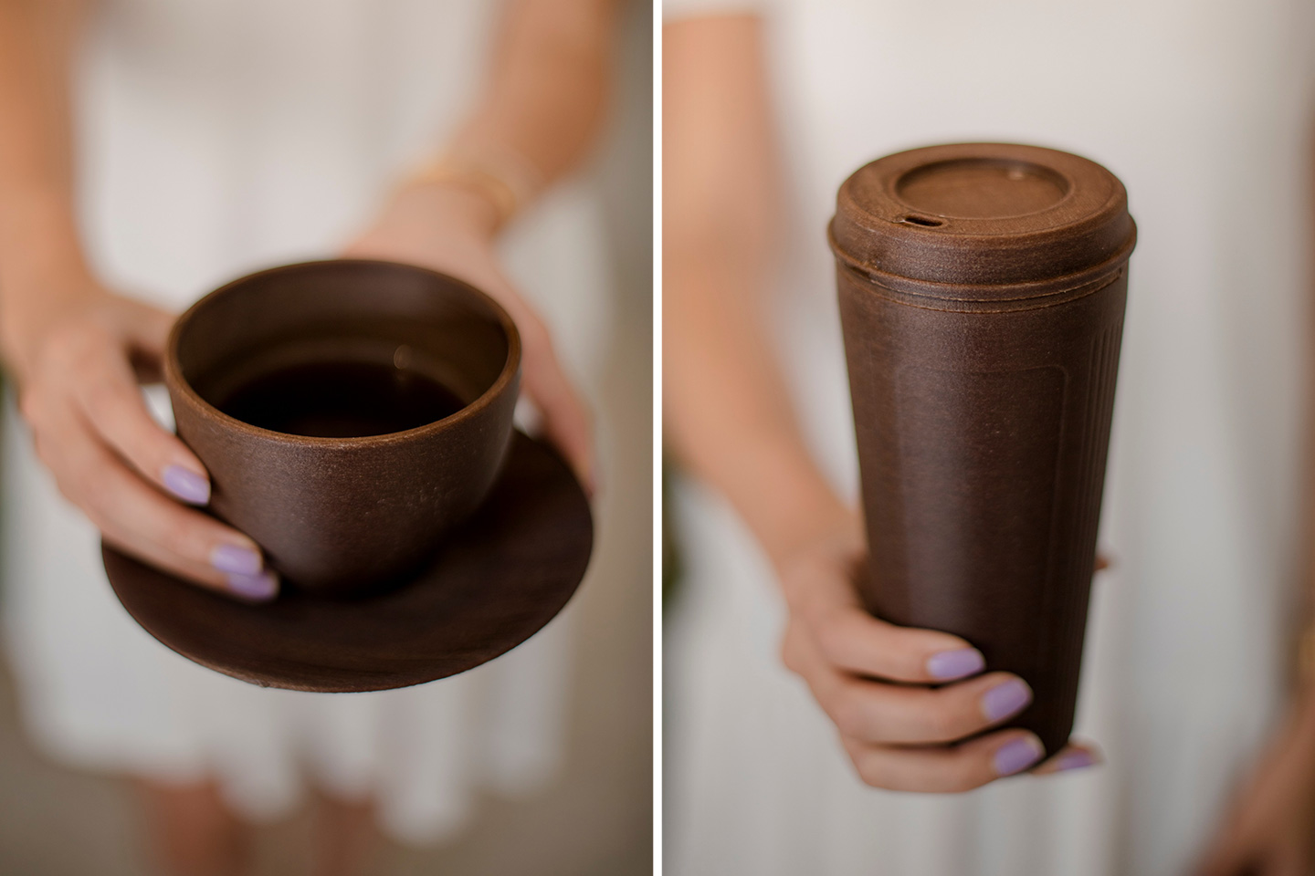 These cups are made from recycled coffee waste. They're reusable,  shatter-proof, and smell like coffee! - Yanko Design