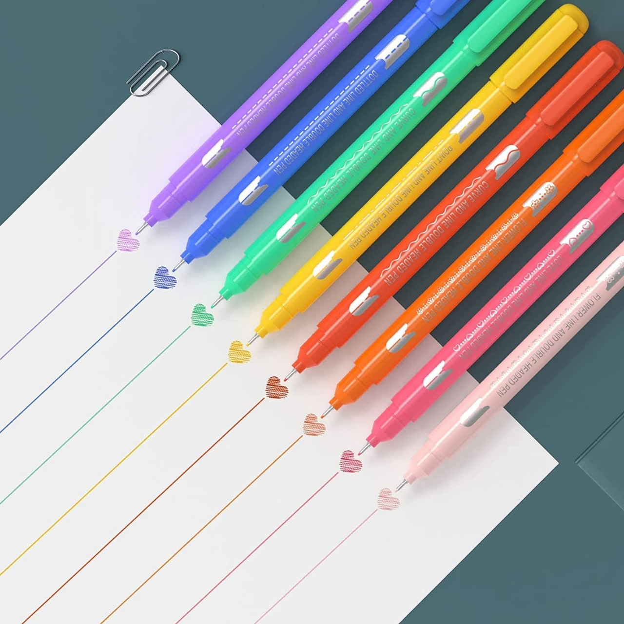 Pattern-Drawing Dual-Tip Pens : Colored Curve Pens