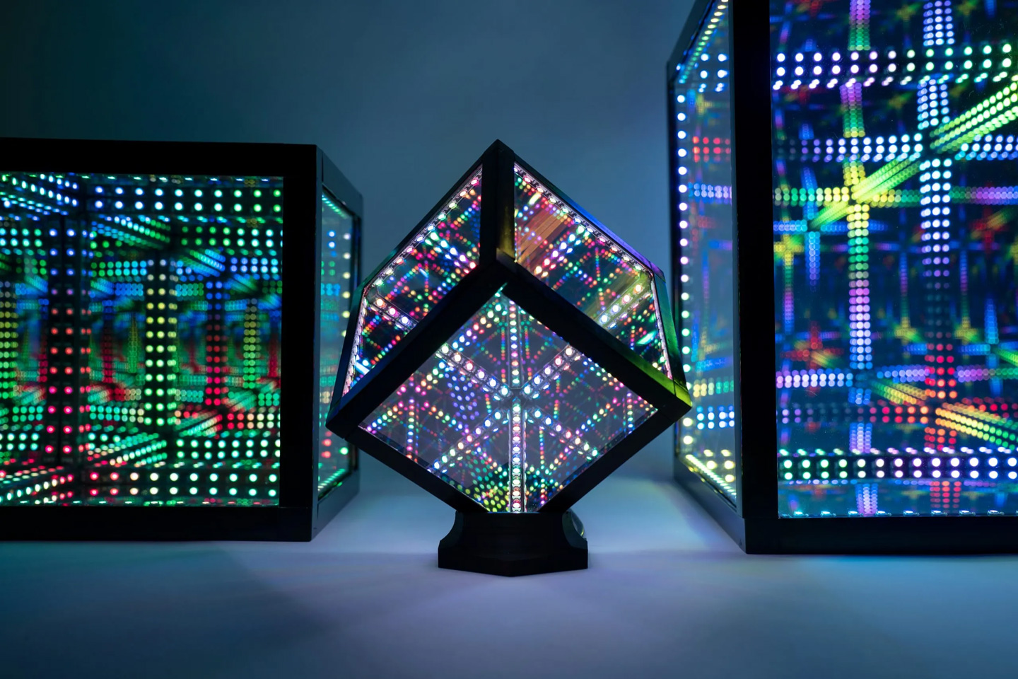 #This infinity-mirror LED cube has to be the most incredible tabletop accessory for gaming nerds