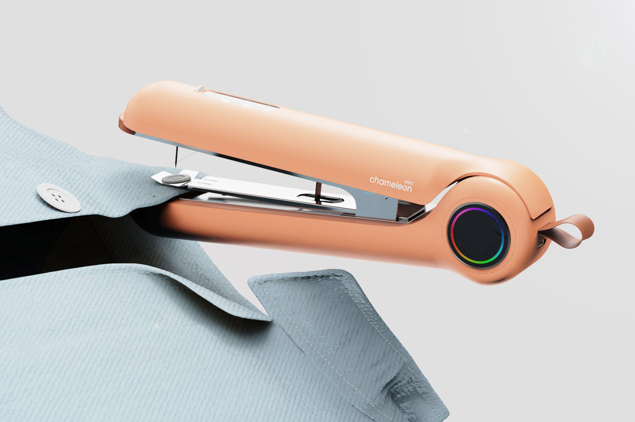 #This handheld sewing machine changes thread color to match fabric for those unexpected button stitching tasks