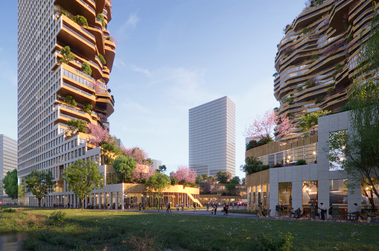 MVRDV designs a pair of L-shaped skyscrapers featuring cascading ...