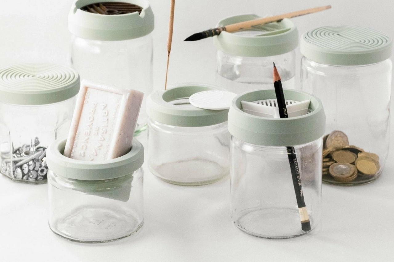 3D-printed covers can help you re-use bottles and jars - Yanko Design