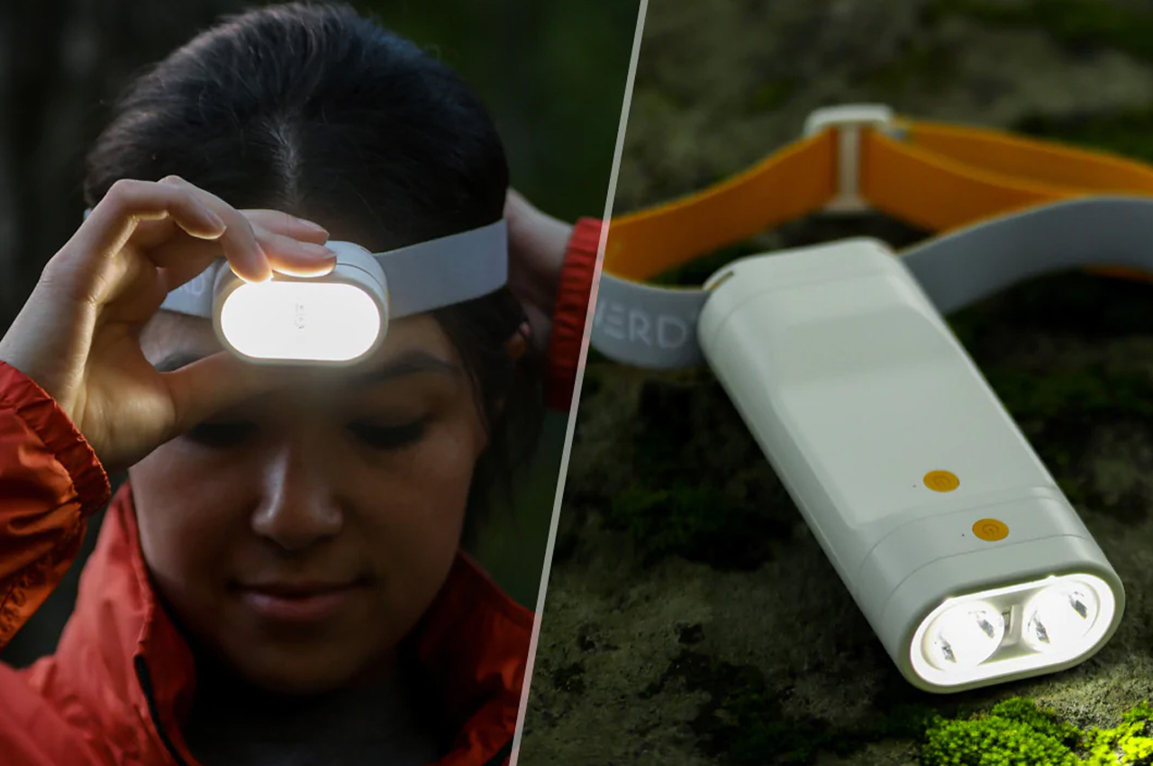 #This solar powered flashlight snaps onto a headband to become capable headlamp in a jiffy