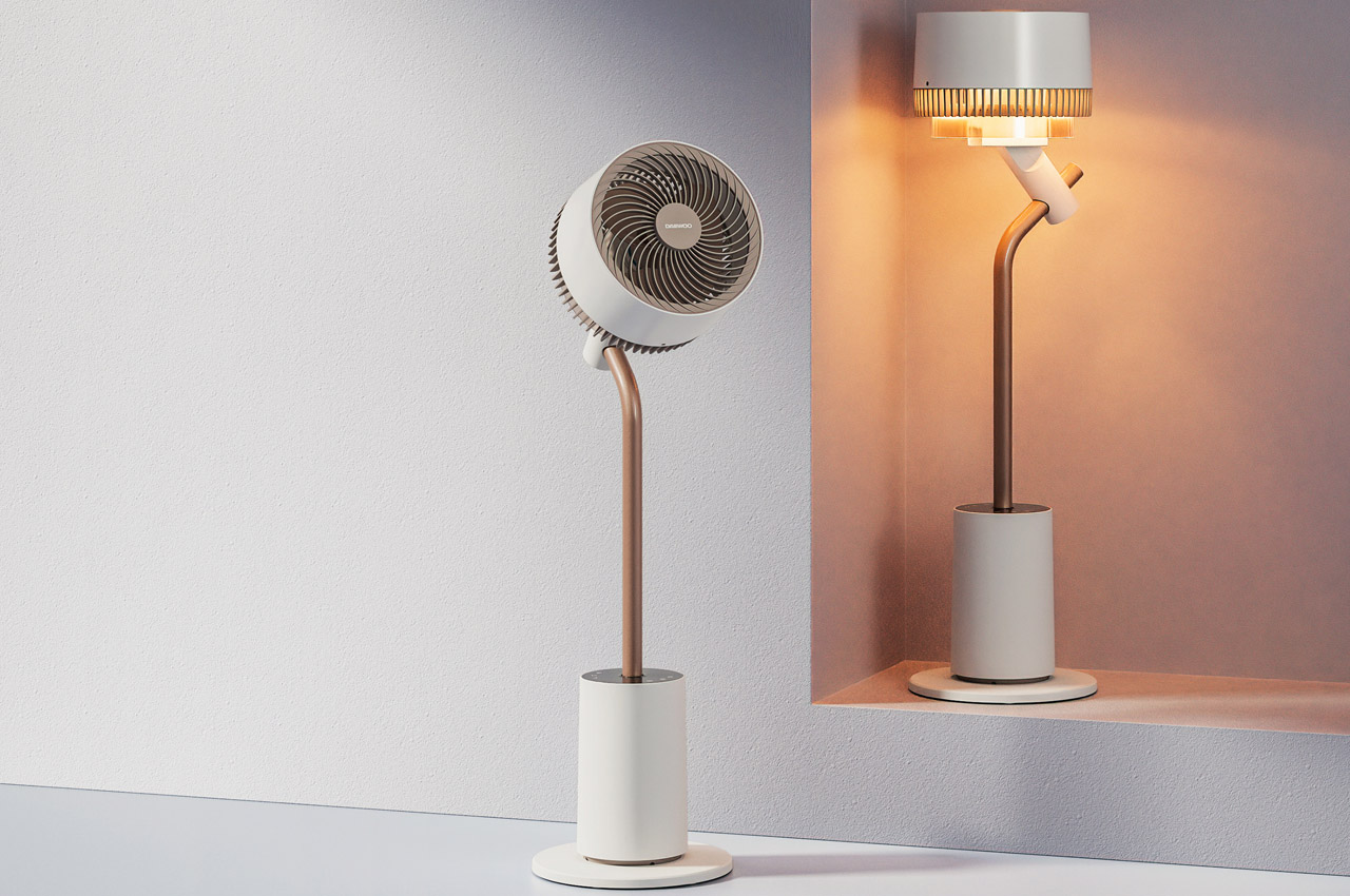 #This floor lamp doubles as a circulation fan, comes in peppy color options