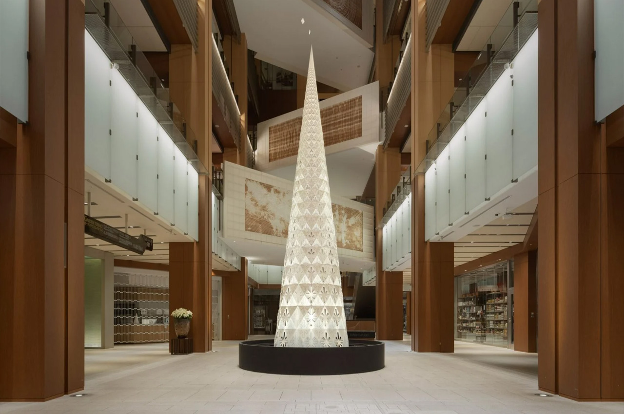#Nendo’s polyhedral Christmas tree with sparkling star-shaped cutouts will get you in the holiday mood