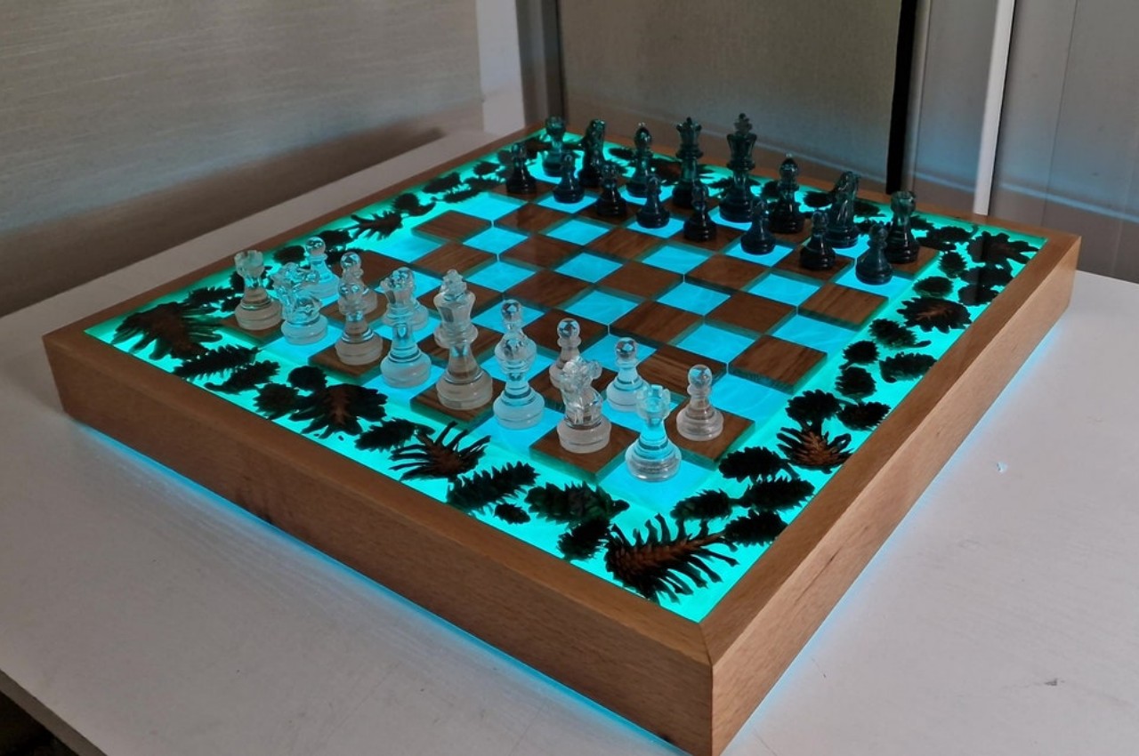My girlfriend gave me this beautiful handmade chessboard for