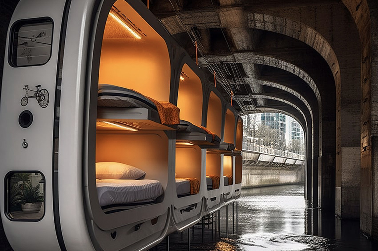 These Ai Generated Self Contained Living Pods Under City Bridges Bring An Affordable Solution To
