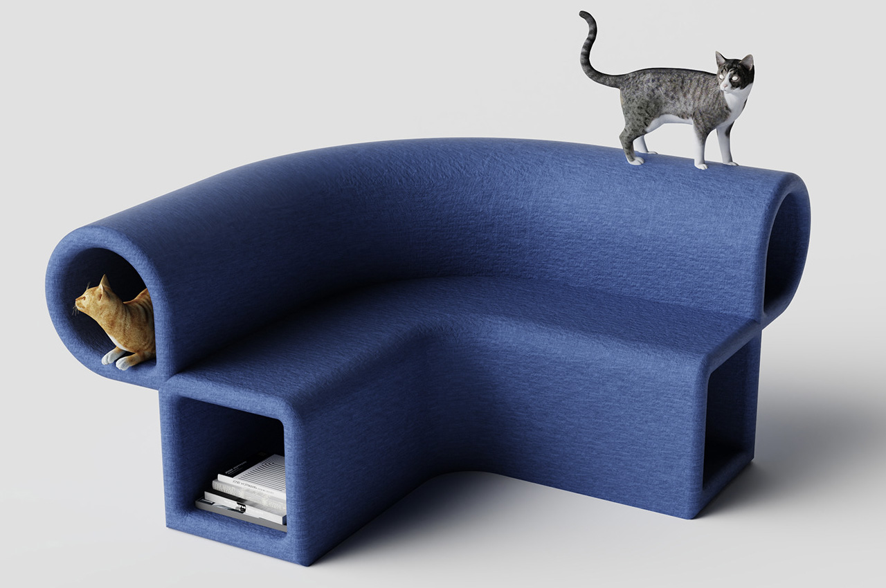 Modular pet-friendly sofa that is a playground for your cats & a cozy ...