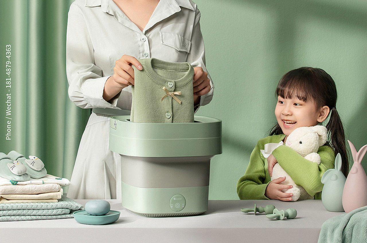 This mini washing machine is perfect for avid travelers and house