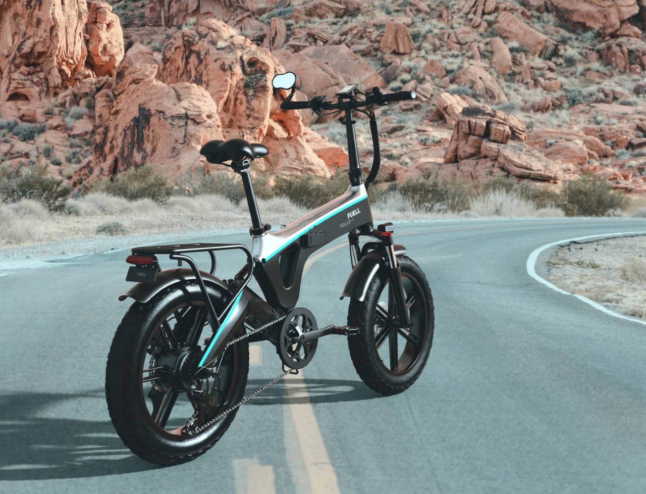 This Folding E-Bike from FUELL also boasts an impressive 110-mile range ...