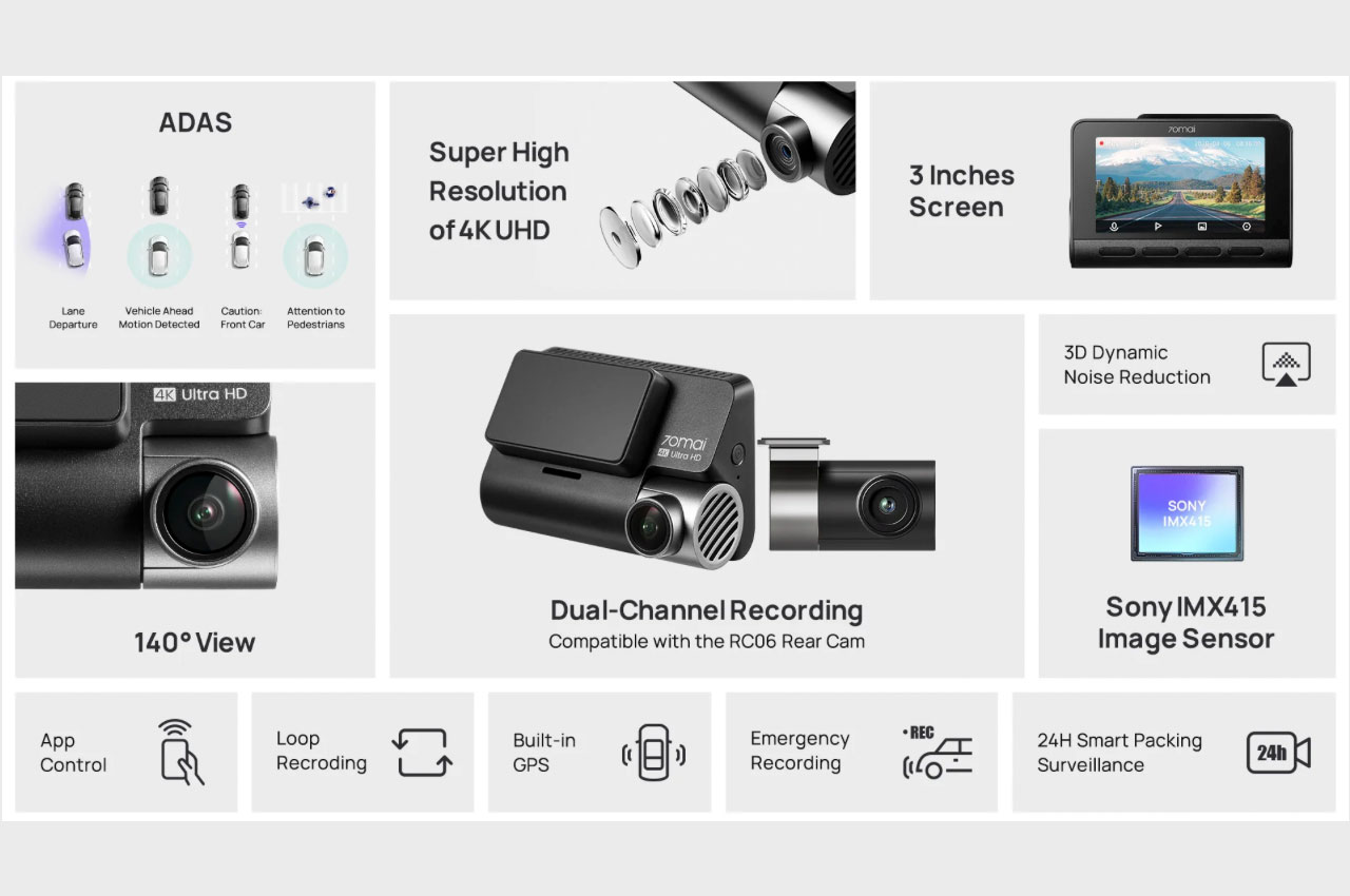 70mai Dash Cam A810 with Ultra HD 4K and AI-Powered Features: A
