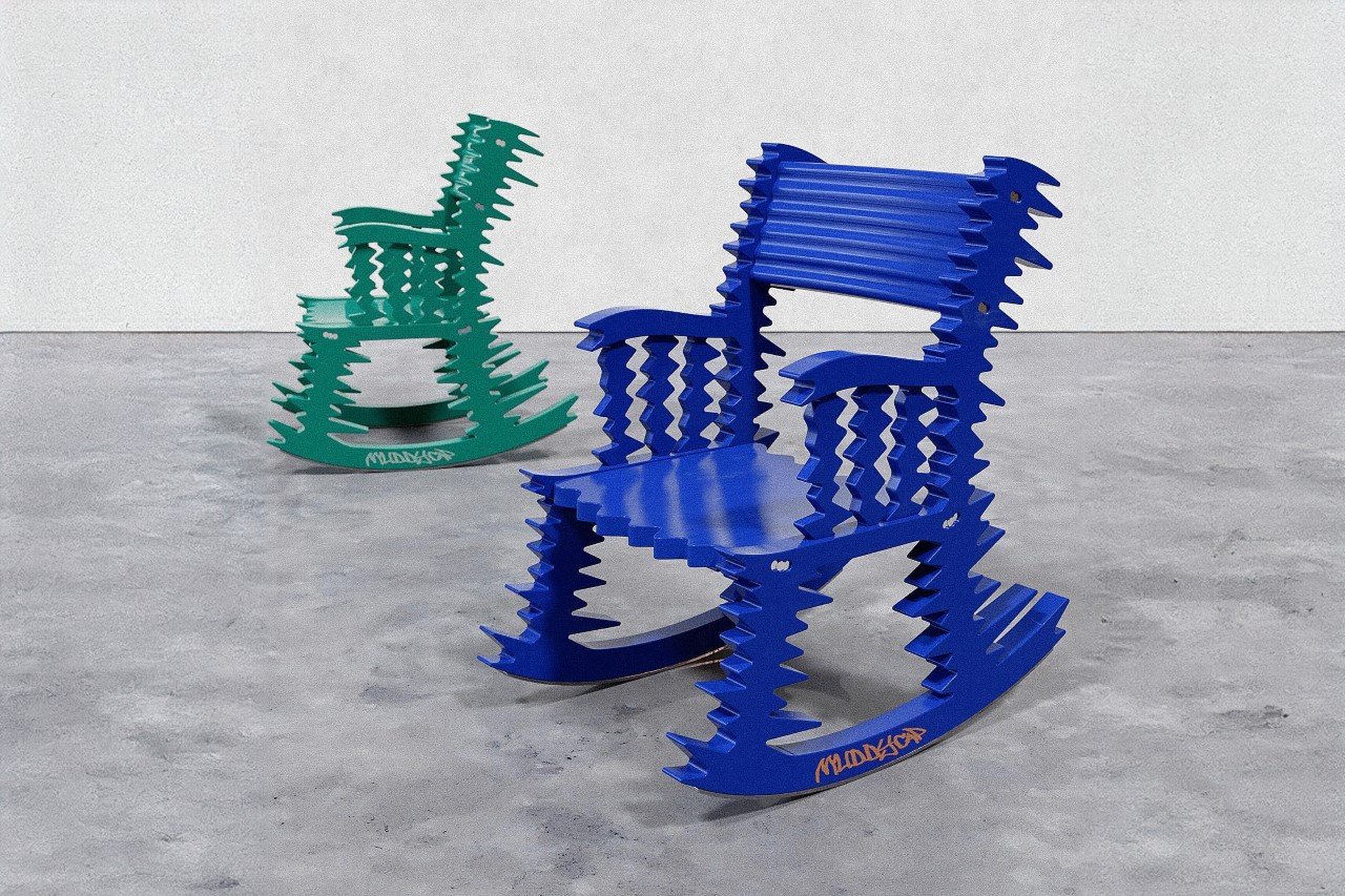 #Quirky rocking chair’s jagged design creates an illusion of a ‘motion blur’