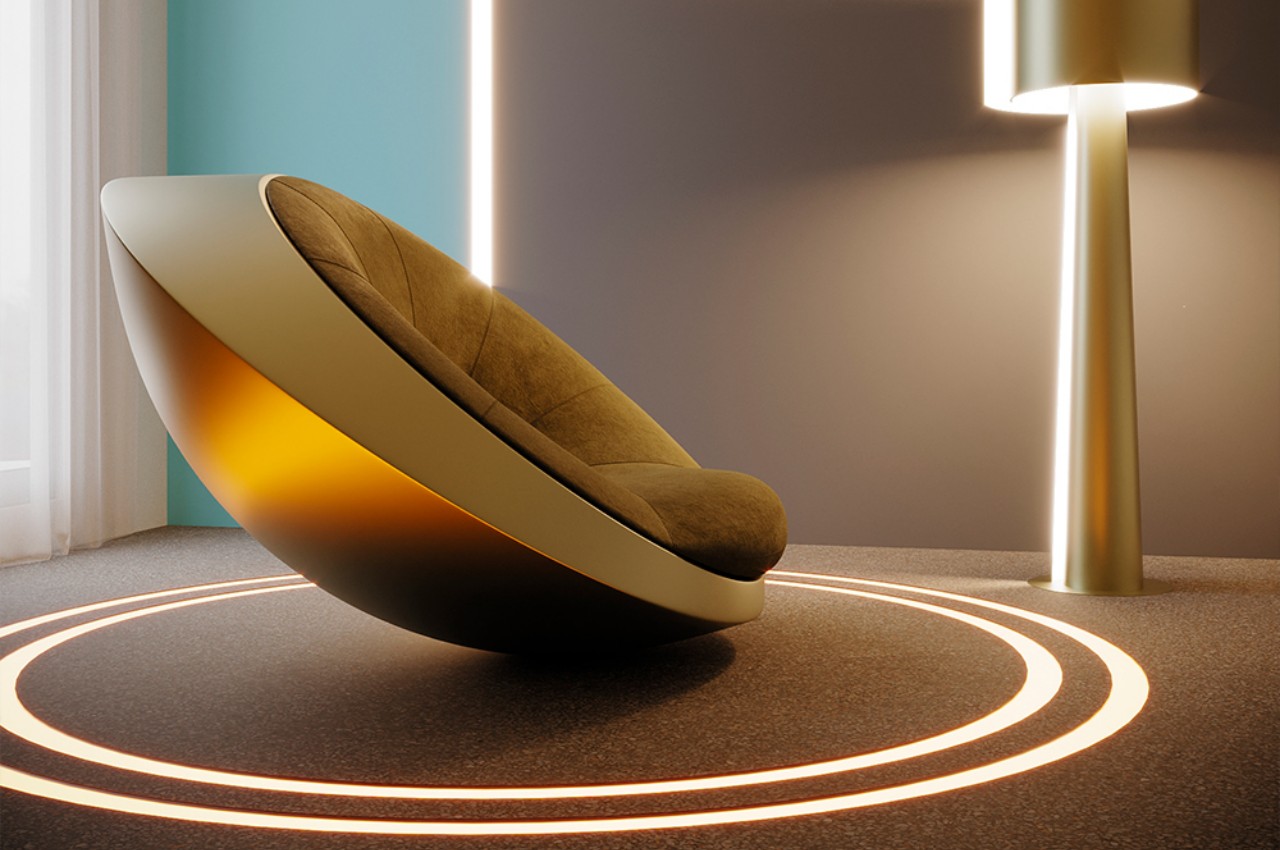 #UFO rocking chair combines a playful character with a striking, elegant design