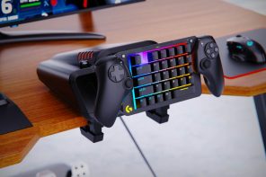 This multifunctional racing wheel has integrated keyboard and gamepad for all your PC gaming needs