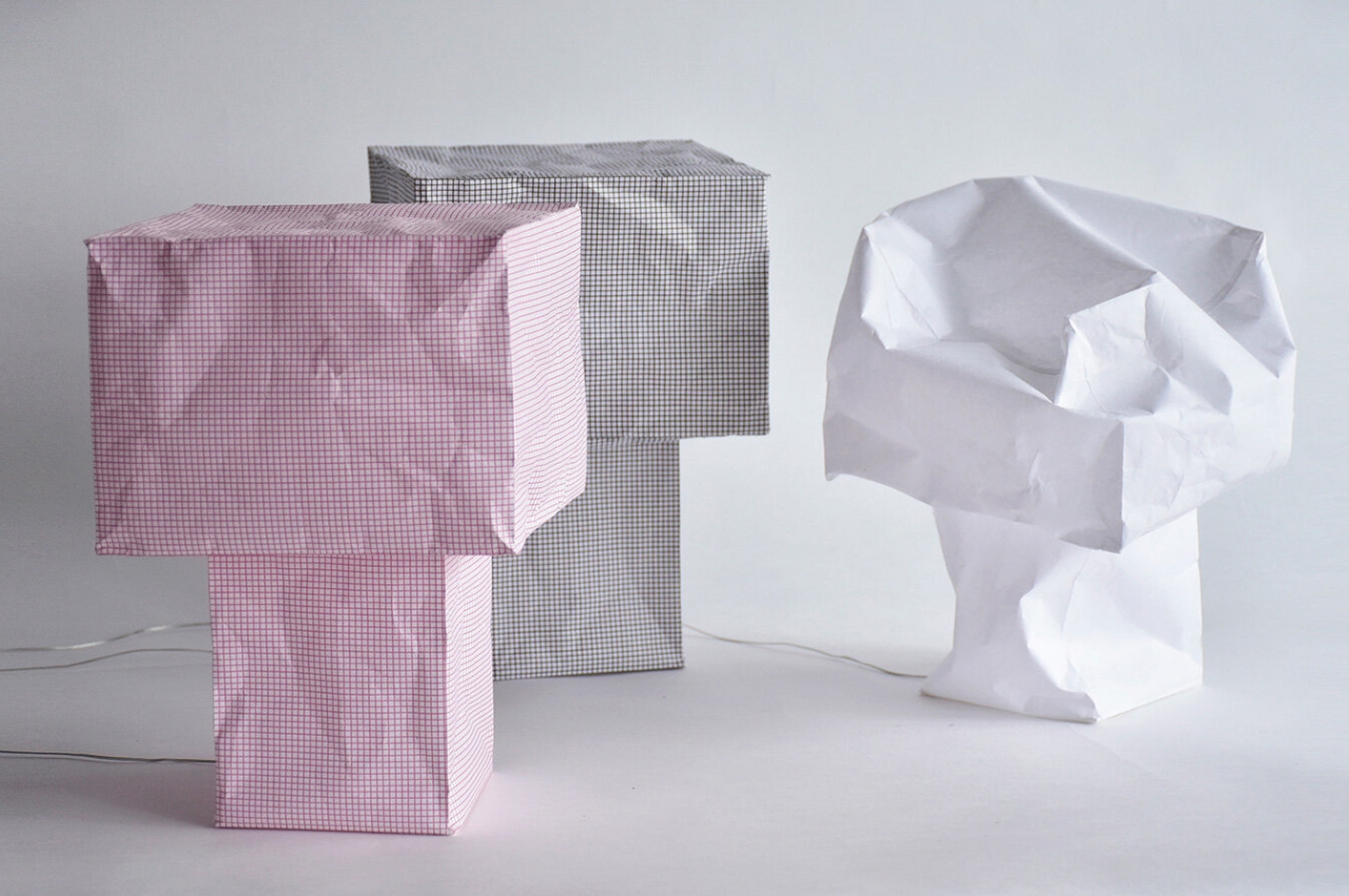 #Vacuum-sealed flat pack lamp unfolds into a Japanese inspired lamp