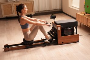 This Compact Folding Rowing Machine gives you an All-in-one Gym the size of a Side Table