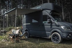 This limited edition 4×4 off road camper van discreetly fits two double beds in the roof