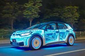 This transparent Volkswagen ID 3 is born to rock Japanese night drifting scene