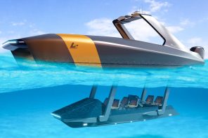 This watercraft turns into a submersible as the seating compartment lowers down underwater