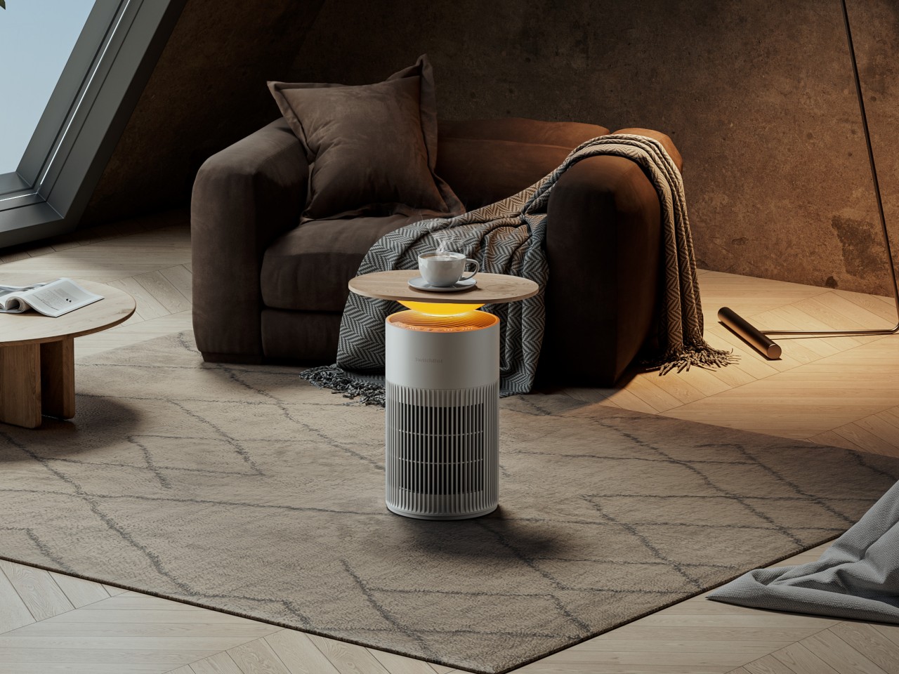 yankodesign.com - JC Torres - SwitchBot Air Purifier Table includes a wireless charger for health and convenience