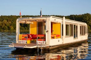 This Solar-Powered Tiny Houseboat Lets You Enjoy A Peaceful Life On The Water