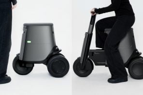 Self-driving robot storage concept doubles as a personal mobility device