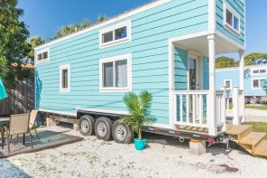 This Vibrant Baby Blue Tiny Home Will Have You Missing Summer This Winter Season