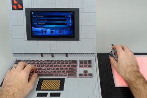 3D-printed LEGO laptop with a biometric authenticator, touchscreen display and RGB mousepad – beat that!