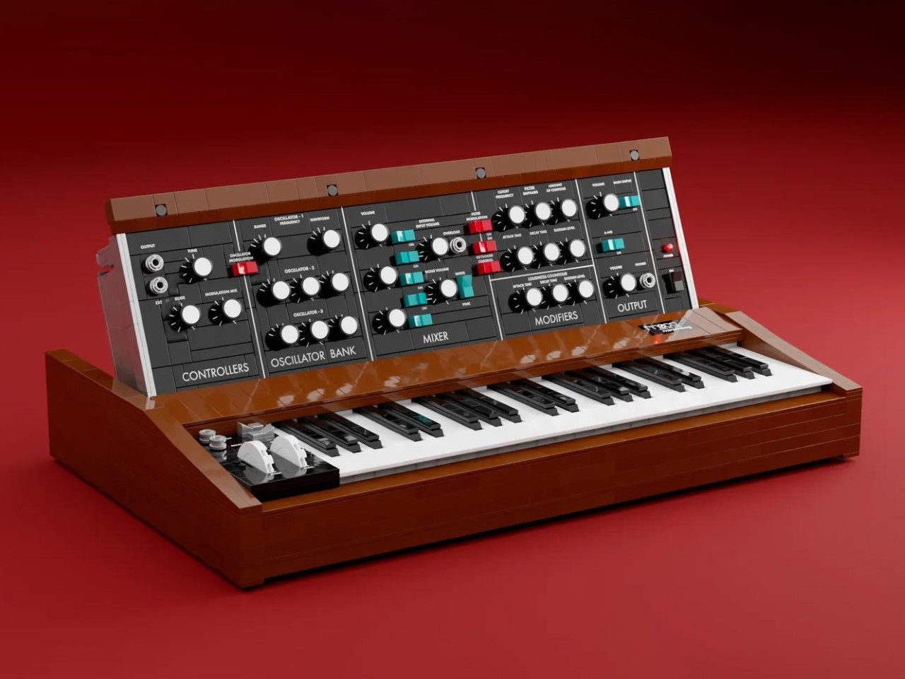 LEGO Minimoog Synth sports a Gorgeous 1:1 Scale Design With Playable Keys and Rotating Knobs