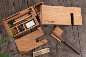 IKEA Meets Artisanal Craft in This Modular Wooden Storage Box That Stores Stationery, Games, and Tech