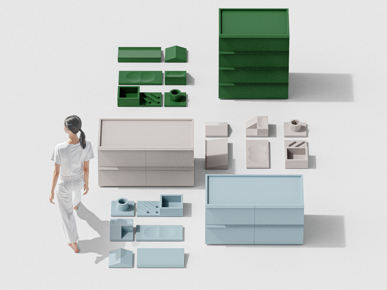 Apartment-inspired Drawers Concept Blends Urban Architecture and Furniture Design